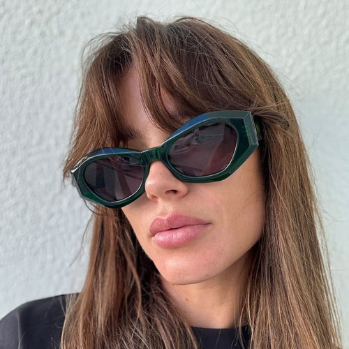 Rufus Transparent Green Acetate Ladies' Designer Sunglasses