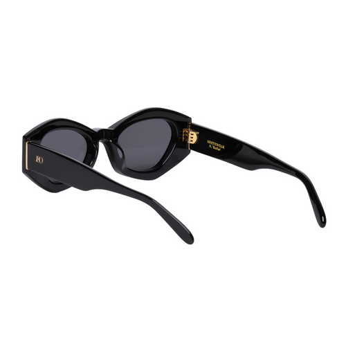 Rufus Gloss Black acetate sunglasses, ladies' designer eyewear