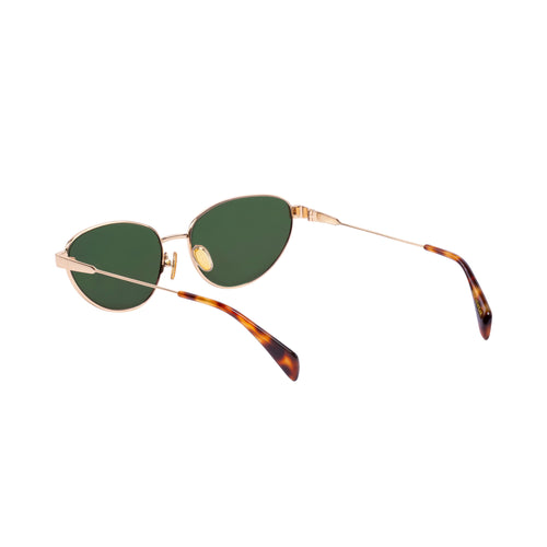 Zephyr gold frame cat-eye sunglasses with green lens