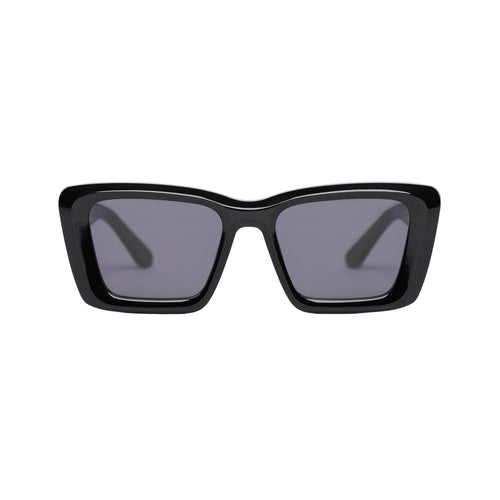 Zaii Gloss Black Oversized Cat-Eye Designer Sunglasses