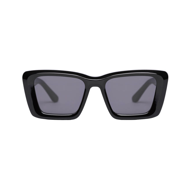 Zaii Gloss Black Oversized Cat-Eye Designer Sunglasses