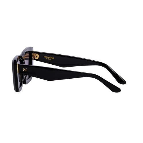 Zaii Gloss Black Oversized Cat-Eye Designer Sunglasses