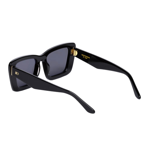 Zaii Gloss Black Oversized Cat-Eye Designer Sunglasses