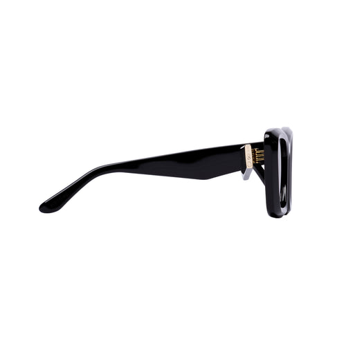 Zaii Gloss Black Oversized Cat-Eye Designer Sunglasses