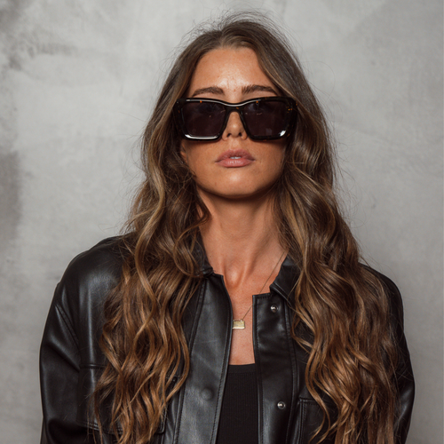Zaii Gloss Black Oversized Cat-Eye Designer Sunglasses