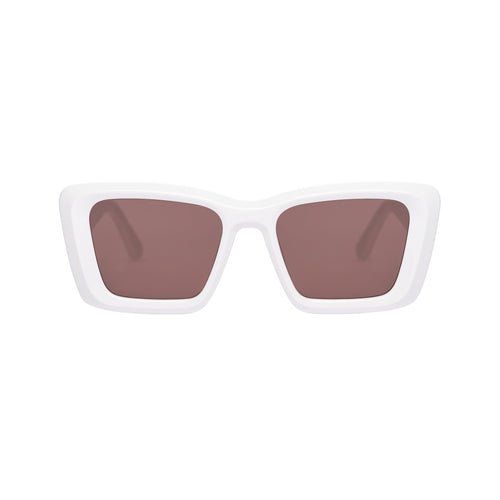 Zaii Gloss White Oversized Cat-Eye Designer Sunglasses