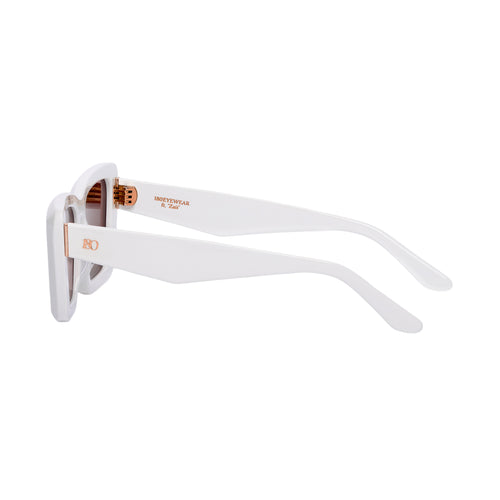 Zaii Gloss White Oversized Cat-Eye Designer Sunglasses