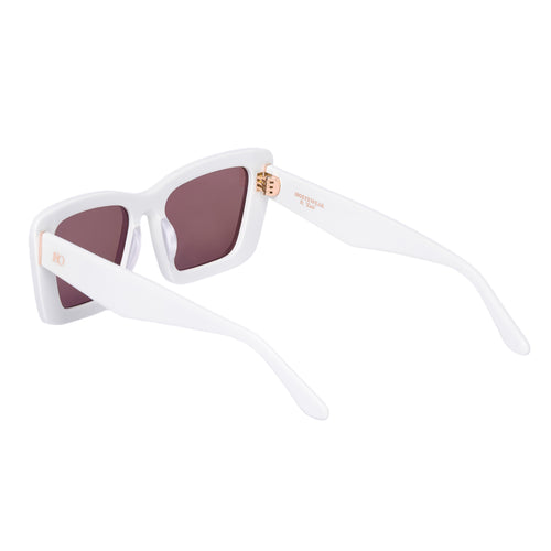 Zaii Gloss White Oversized Cat-Eye Designer Sunglasses