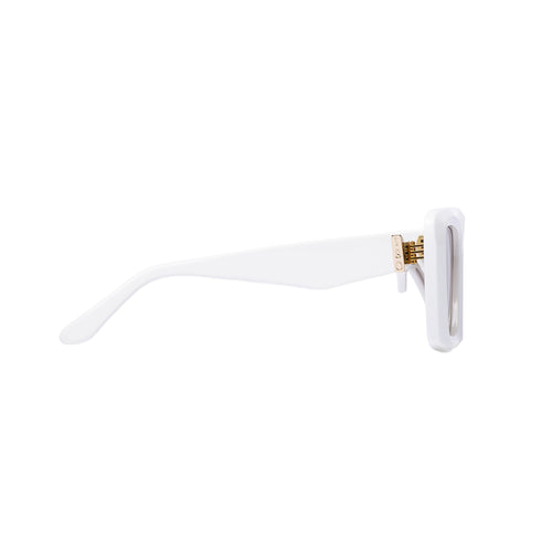 Zaii Gloss White Oversized Cat-Eye Designer Sunglasses