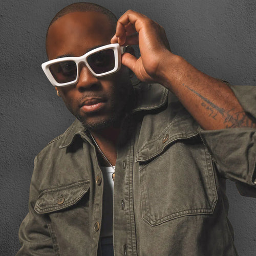 Zaii Gloss White oversized cat eye designer sunglasses