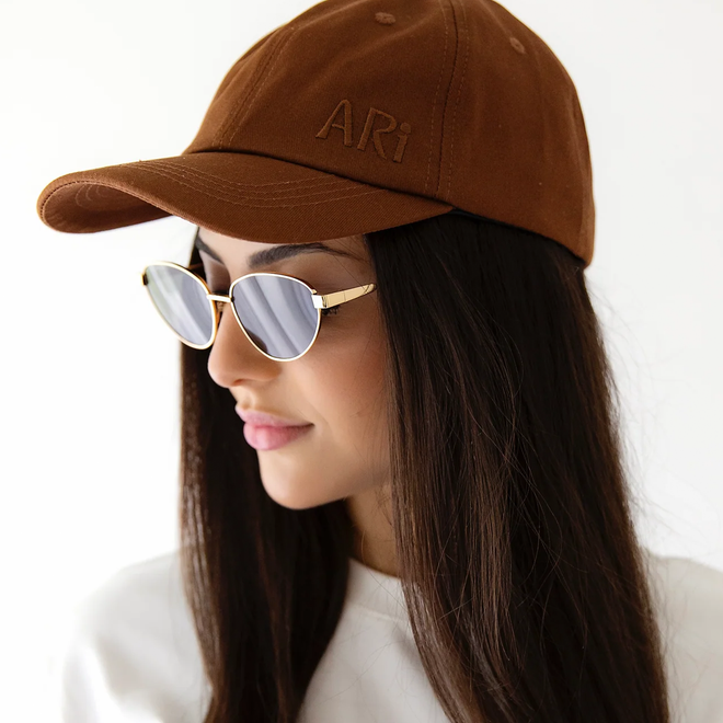 Zephyr Gold Frame Cat-Eye Sunglasses With Green Lens