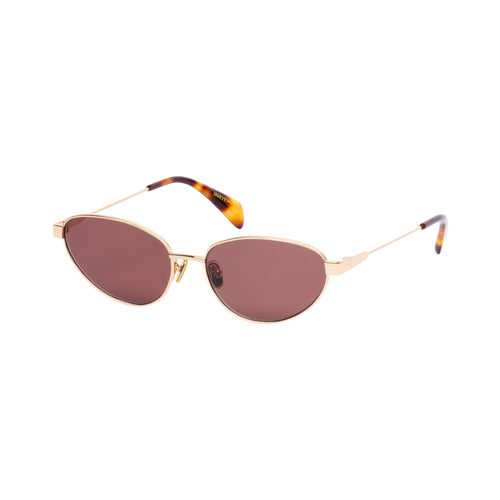 Zephyr Gold Frame Cat-Eye Sunglasses With Brown Lens