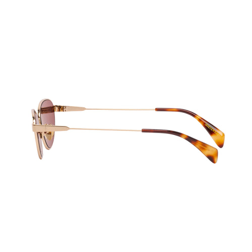 Zephyr Gold Frame Cat-Eye Sunglasses With Brown Lens