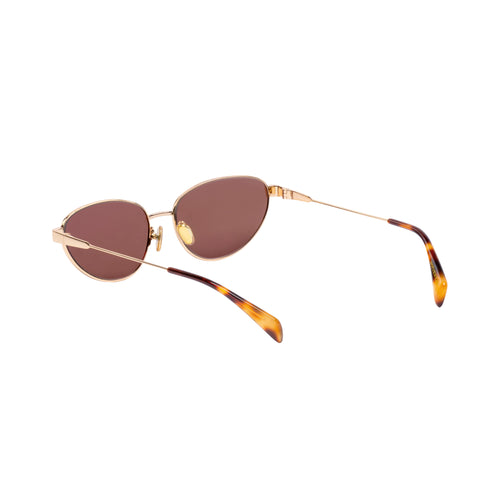 Zephyr Gold Frame Cat-Eye Sunglasses With Brown Lens