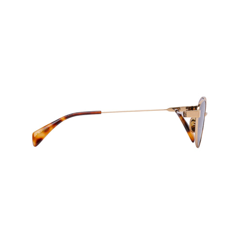 Zephyr Gold Frame Cat-Eye Sunglasses With Brown Lens