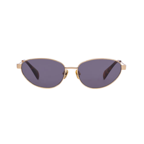Zephyr Gold Frame Cat-Eye Sunglasses With Black Lens