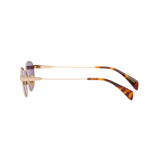 Zephyr Gold Frame Cat-Eye Sunglasses With Black Lens