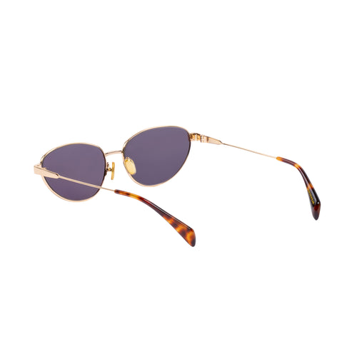 Zephyr Gold Frame Cat-Eye Sunglasses With Black Lens