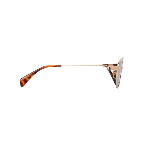 Zephyr Gold Frame Cat-Eye Sunglasses With Black Lens