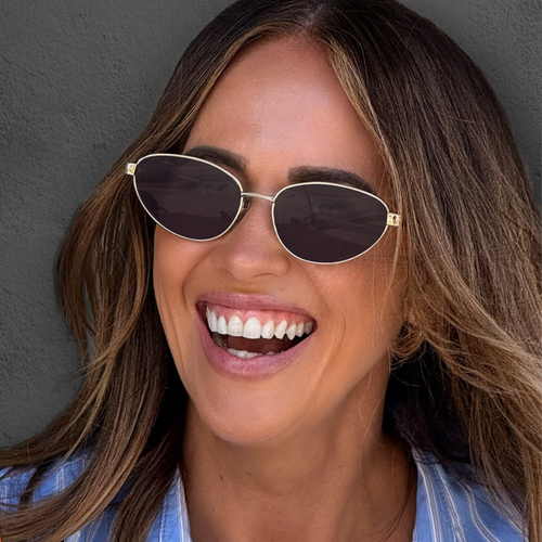 Zephyr gold cat-eye womens designer sunglasses black lens