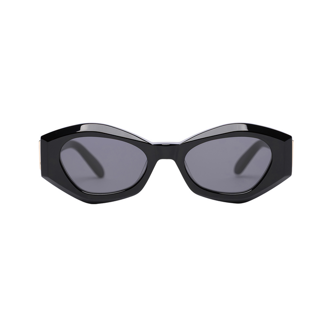 Rufus Gloss Black acetate sunglasses, ladies' designer eyewear