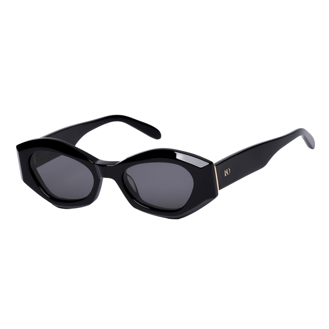 Rufus Gloss Black acetate sunglasses, ladies' designer eyewear