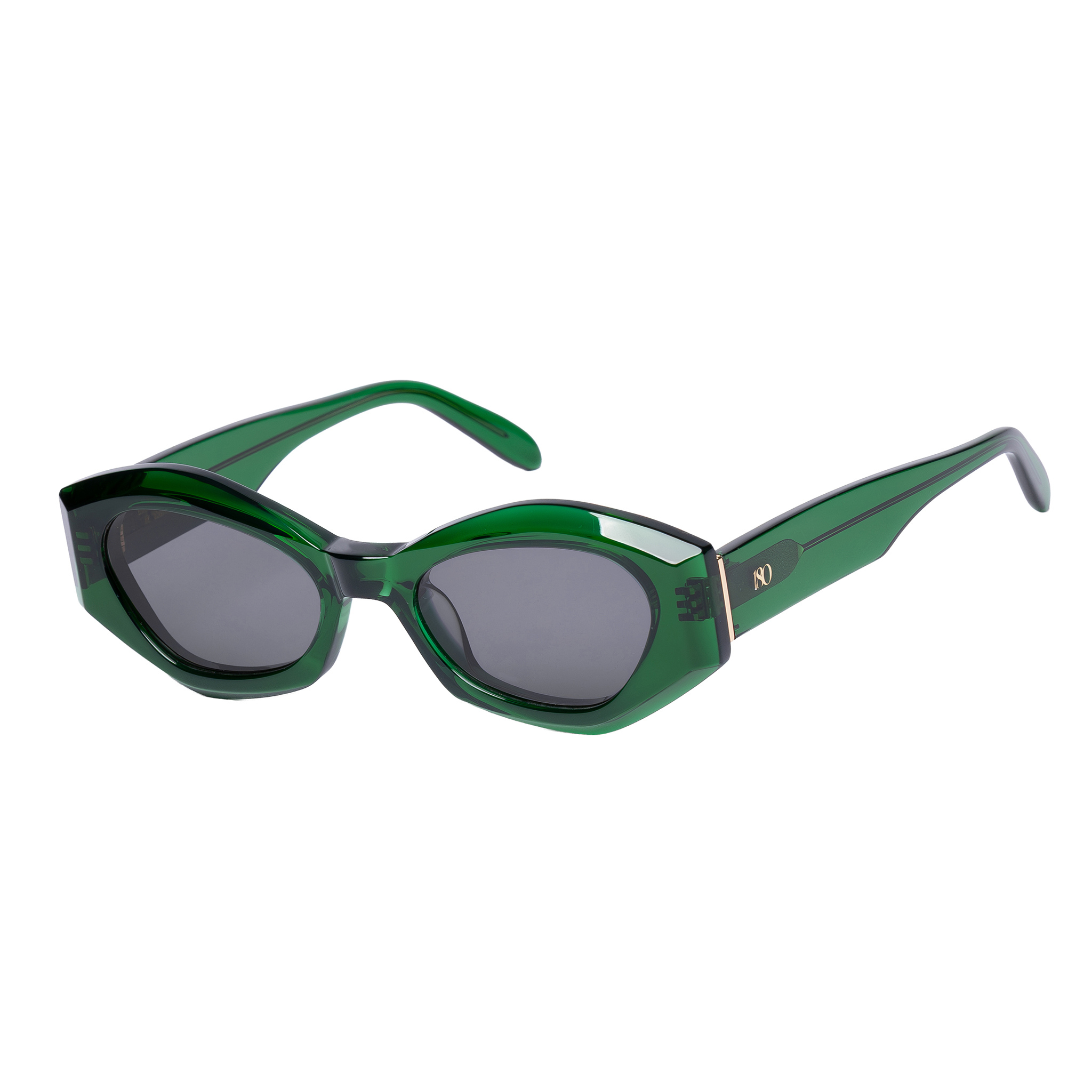 Rufus' ft. Transparent Green Black Lens Designer Sunglasses